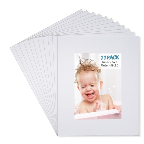 8x10 White Picture Mats Pack of 11