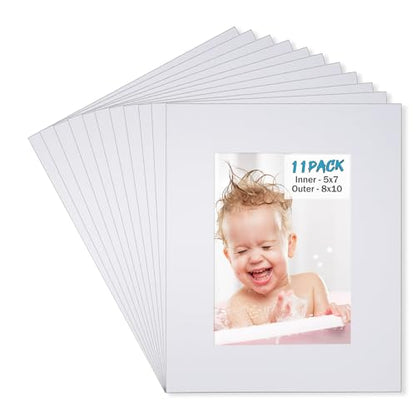 8x10 White Picture Mats Pack of 11