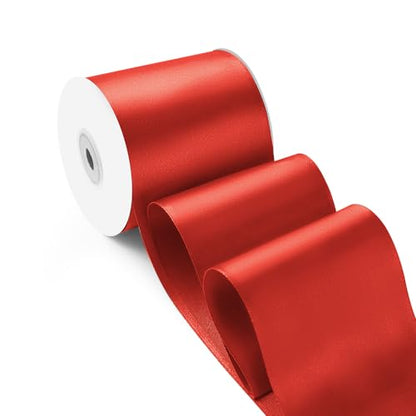 3 Inch 25 Yard Wide Satin Ribbon Red