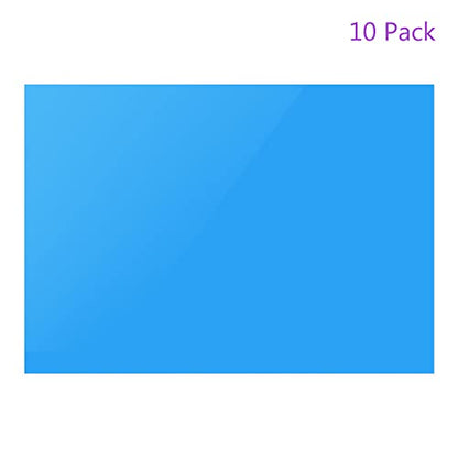 10Pcs Correction Gel Light Filter Overlay Transparent Plastic PVC Sheets Blue for Photo