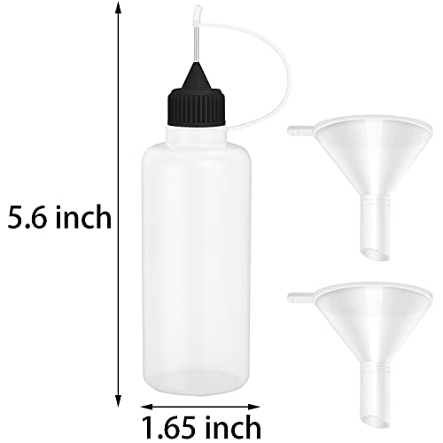 12 Pcs 4 Ounce Needle Bottle Plastic Dropper Bottles Multicolor lid (12 Count)