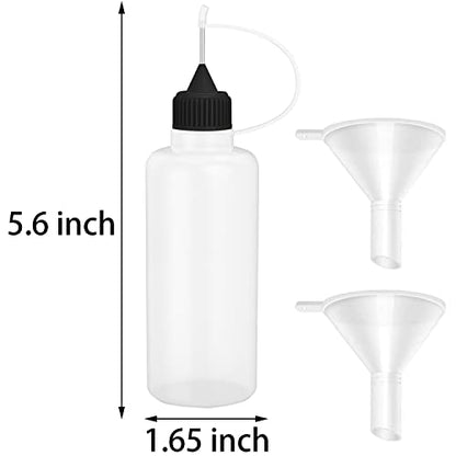 6 Pcs 4 Ounce Needle Bottle Plastic Dropper Bottles Multicolor lid