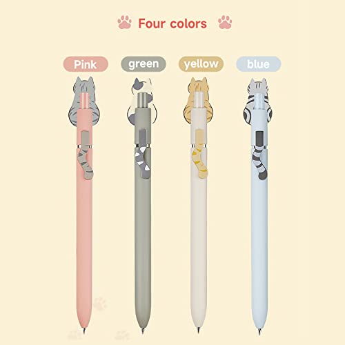 Cat Pens 8 Pcs 0.5mm Cute Kawaii Black Ink Fine Point Smooth Writing