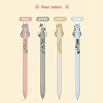 Cat Pens 8 Pcs 0.5mm Cute Kawaii Black Ink Fine Point Smooth Writing