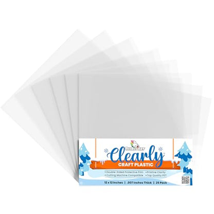 Clearly Craft Plastic 12x12 Clear Acetate Sheets 25 Pack