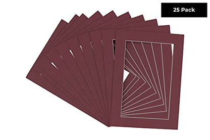 Pack of 25 Acid Free 11x14 Mats Bevel Cut for 9x12 Photos (25 Count)
