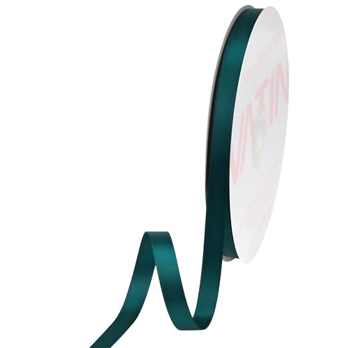 3 8 inches Double Faced Teal Polyester Satin Ribbon (150 Foot)