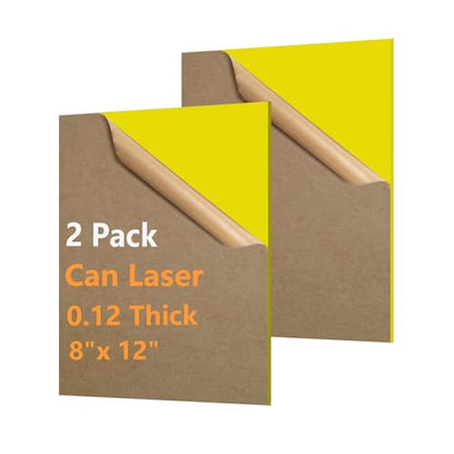 8×12In Yellow Acrylic Sheet for Laser Cutting 3mm Thick Hard Laser Acrylic Sheet Black Pastic Sheet for Home Decor Sign