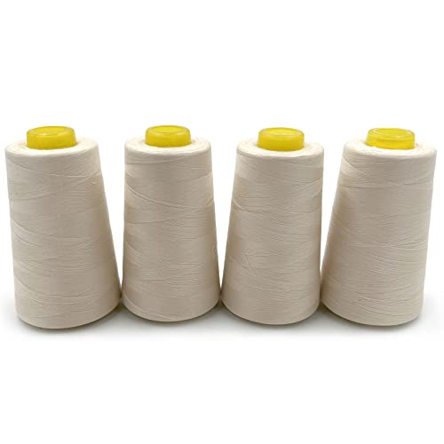 4 Cones of 3000 Yards Each Spool Thread for All Purpose (36000 Foot)
