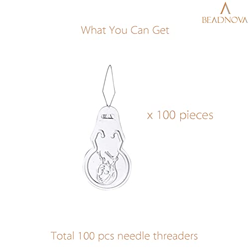 Needle Threaders 100pcs Aluminum Sewing Needle Threader for Sewing Small Eye Embroidery Craft Knitting Quilting (100 Count)