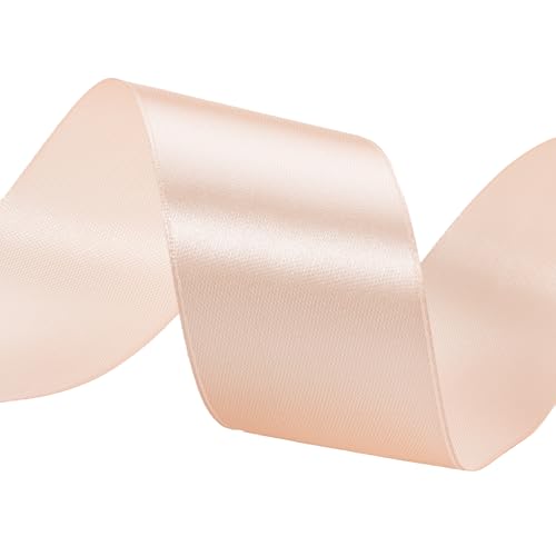 1 1 2 Inch Peach Solid Satin Ribbon for Gift Wrapping