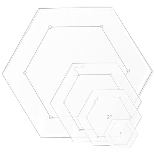4 Pieces Hexagon Quilting Template with 1 (4 Count)