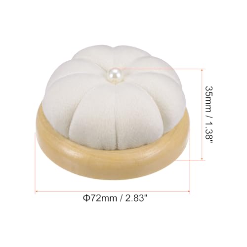 Wooden Base Pin Cushion Japanese Style Cute Needle Holder Pincushions Round for Sewing Quilting Needlework DIY Crafts