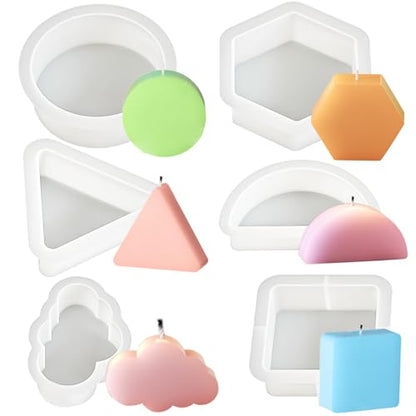 3 Pack Geometric Silicone Molds for Candles (6 Count)