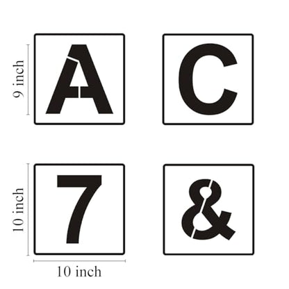 Alphabet Letter and Number Stencils 10 Inch