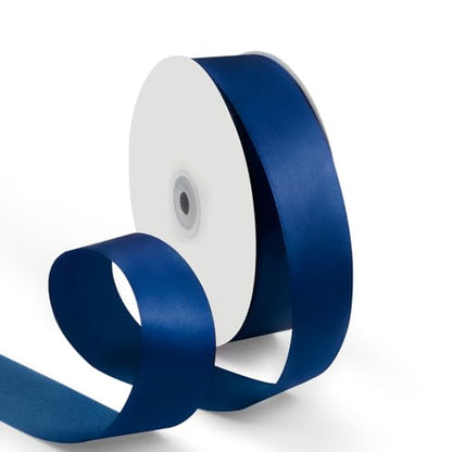 1-1/2 Inch 100 Yards Satin Ribbon Dark Blue, Solid Color Fabric Ribbon for Gift Wrapping, Wedding, Polyester Gift Ribbon for Birthday Party Decoration, Craft, Hair, Floral, Sewing (300 Foot)