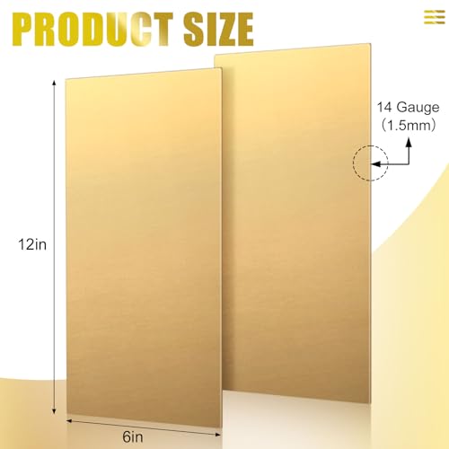 2 Pcs Brass Sheet 12" x 6"