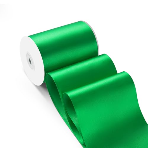 4 Inch 25 Yard Wide Satin Ribbon Green