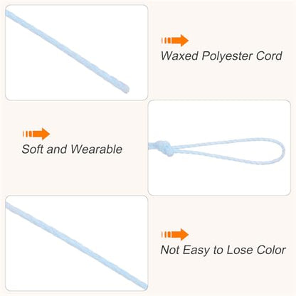 Waxed Cord 0.45mm Waxed Thread 87 Yard Wax String Leather Cord for Bracelet Making