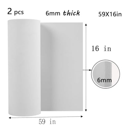 6mm EVA Foam Sheets Roll 16x59in White 2pcs for Cosplay 90kg