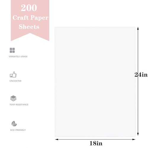 18”x 24”Kraft Paper Sheets Bulk White Paper (200 Count)