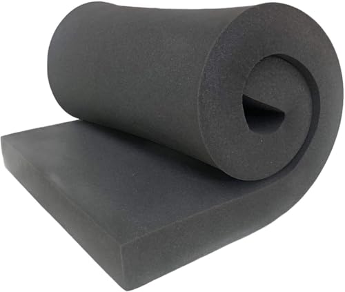 1" x 24" x 72" Black Upholstery Foam Sheet (12 Sq Ft)