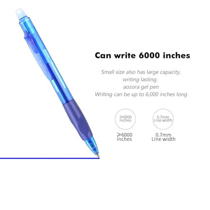 Erasable Pens Click Fine Point 0.7 mm Retractable Erasable Gel Pens for Completing Sudoku and Crossword Puzzles 12 Pack (12 Count)