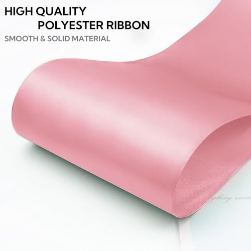 4 Inch 25 Yard Wide Satin Ribbon Pink