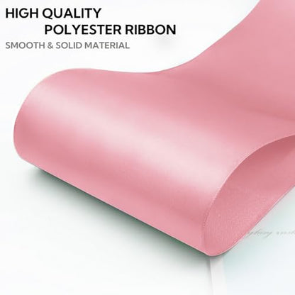 4 Inch 25 Yard Wide Satin Ribbon Pink