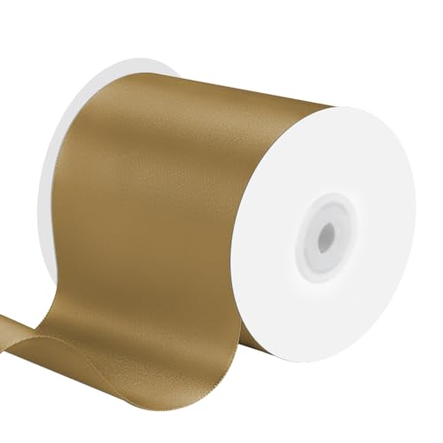 4" x 25 Yards Champagne Gold Satin Ribbon Crafts Gift Wrapping