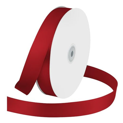 1" x 100 Yards Wine Red Satin Ribbon Crafts Gift Wrapping