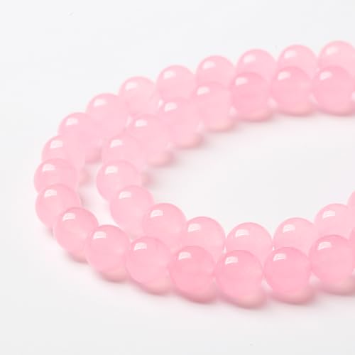 45pcs Natural Light Pink Chalcedony Stone Beads for Jewelry Making