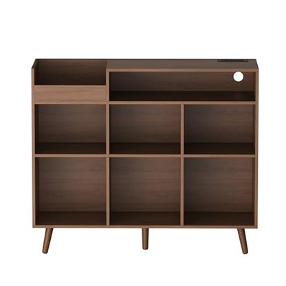 Large Record Player Stand with Vinyl Storage Cabinet