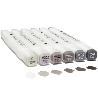 6 Colors Warm Grey Gray Alcohol Markers Set (6 Count)