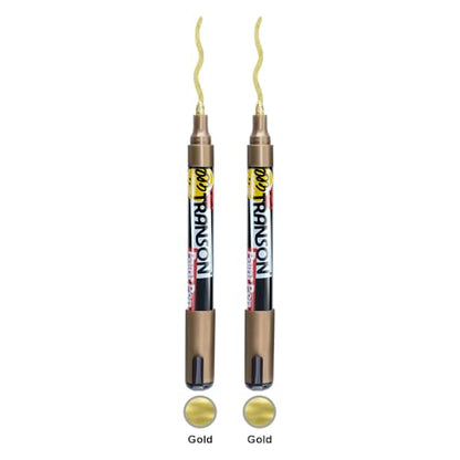 2 Gold Permanent Paint Markers for Fabric Rock Craft Diy Painting Medium Tip Oil Based Waterproof (2 Count)