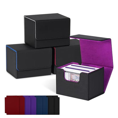 4PCS MTG Deck Box Holds 120+ Single Sleeved Cards Commander Deck Box (4 Count)