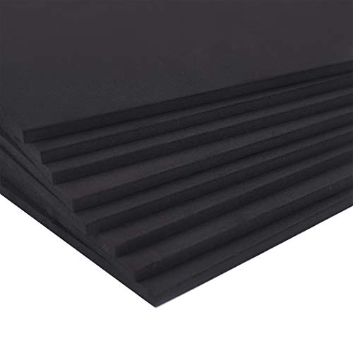 24 Ct Sheets Black EVA Cosplay Foam in 9” x 12’’ Sheets; High Density Thick Foam 85 kg
