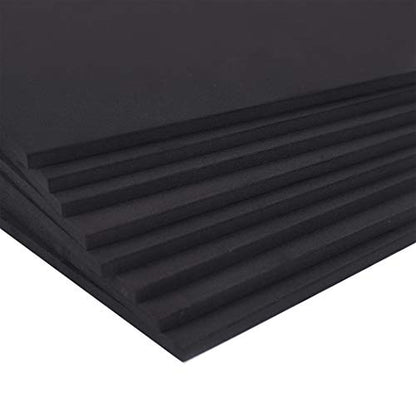 24 Ct Sheets Black EVA Cosplay Foam in 9” x 12’’ Sheets; High Density Thick Foam 85 kg
