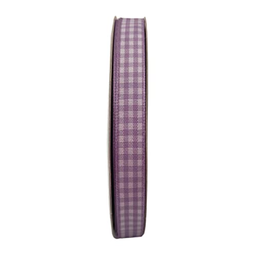 Purple Gingham Plaid Checked Ribbon 25 Yard Each Roll 100% Polyester (75 Foot)
