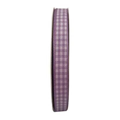 Purple Gingham Plaid Checked Ribbon 25 Yard Each Roll 100% Polyester (75 Foot)