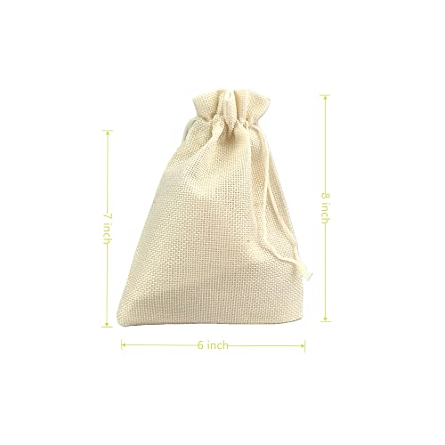 Pack of 25 Burlap Gift Bags with Drawstring Linen Jewelry Pouches Wedding Hessian Jute Bags for Birthday and Treat Pouches Party Wedding Favors Gift