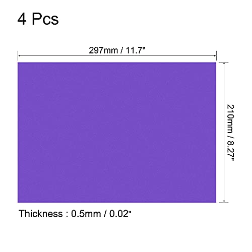 4Pcs A4 Gel Light Lighting Filter Overlay Transparent Color Correction Plastic Vinyl PVC Sheets Photography Television Matte Purple (4 Count)
