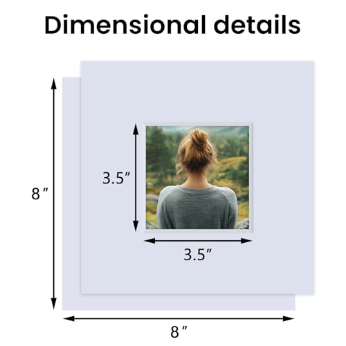 5 Pack Acid Free 8x8 White Picture Mats Board Kit for 4x4