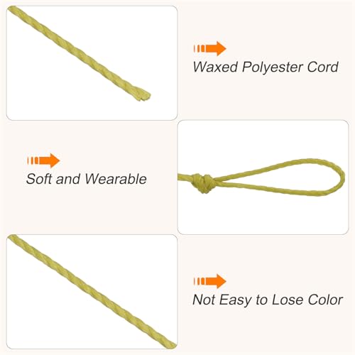 Waxed Cord 0.45mm Waxed Thread 87 Yard Wax String Leather Cord for Bracelet Making