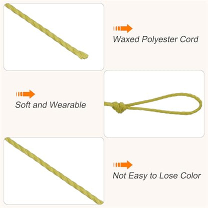 Waxed Cord 0.45mm Waxed Thread 87 Yard Wax String Leather Cord for Bracelet Making