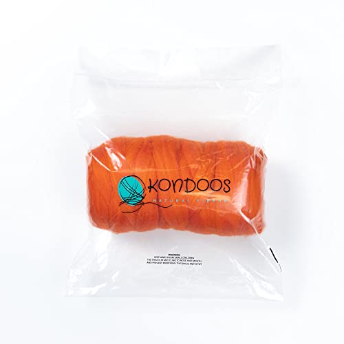 Colored Natural Wool roving Chunky Thick 1 lb. Best Wool for Needle Felting (16 Ounce)