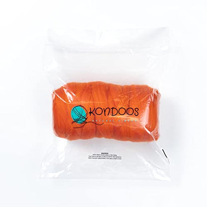 Colored Natural Wool roving Chunky Thick 1 lb. Best Wool for Needle Felting (16 Ounce)