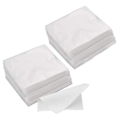 100pcs Jewelry Cleaning Cloth White Polishing Cloth for Sterling Silver Gold Platinum Small Silver Polish 8x8cm (100 Count)
