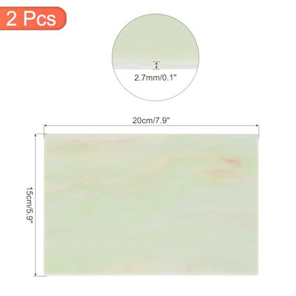 2 Pcs Stained Glass Sheet Mosaic Tile 7.9 Inch x 5.9 Inch Rose Red Stained Glass Sheets for Crafts DIY Art Project