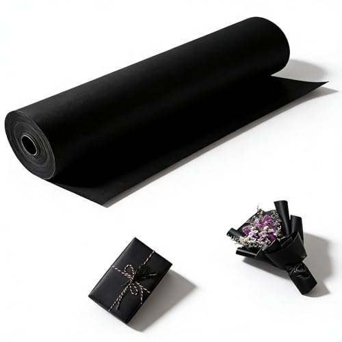 Black Wrapping Paper Roll 24"x 1200" Craft Packing Paper for Moving Shipping